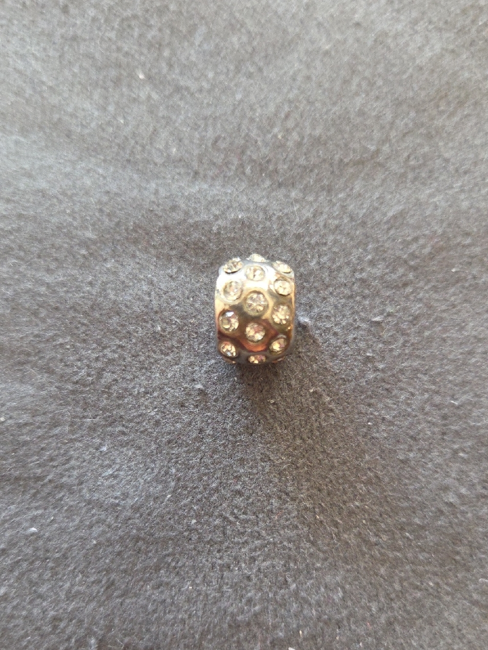 Vintage Sterling Silver & White Cz Sparkle Charm Bead - Pandora-Compatible